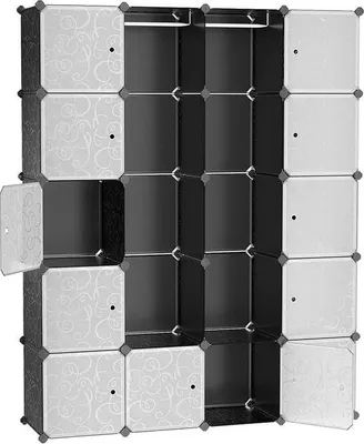 Produktbild von Famanu Garderobe Kleiderschrank mit 2 Kleiderstangen - Schwarz