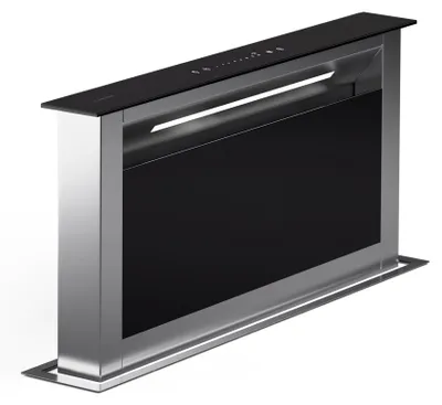 Produktbild von Klarstein Downdraft-Dunstabzugshaube 60cm, Versenkbare Dunstabzugshaube Abluft/Umluft für die Küche, Schmale Umluft-Abzugshaube ohne Rohr, 576m³/h Luftstrom, LED-Beleuchtung & Touch-Bedienfeld