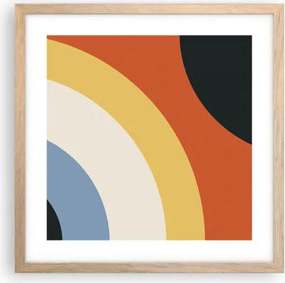 Produktbild von Gerahmtes Poster - Rahmen in heller Eiche - Abstraktion die Farben Radius - 40x40 cm - Wand Bild - Wanddeko - Wandbilder - Wandposter - Bilderrahmen - Bilder - Kunstdruck - Wandbild - P2NAC40x40-4267
