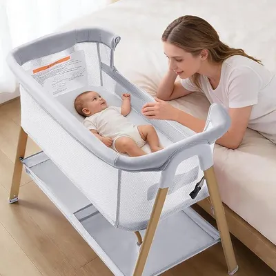 Imagen del producto de Cuna 3 en 1, convertible en moisés, con colchón, para recién nacidos hasta 9 kg