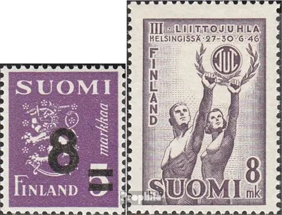 Produktbild von Briefmarken Finnland 1946 Mi 324,325 (kompl.Ausg.) postfrisch Freimarke