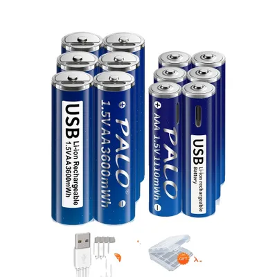 Obrázok produktu pre Nabíjateľné lítiové batérie, 3600mWh kapacita AA, 1110mWh kapacita AAA , 6AA a 6AAA
