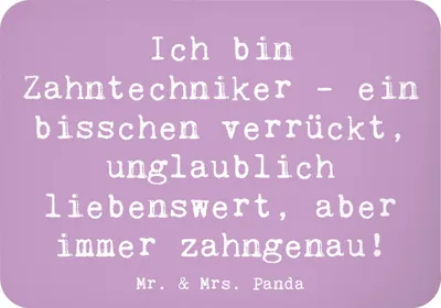 Produktbild von Mr. & Mrs. Panda magnet Spruch Zahntechniker Spaß - Lavendeltraum - Geschenk, Notizhalter, kreative Geschenke, Beruf, Kühlschrankmagnet, zettelhalter, für Berufstätige