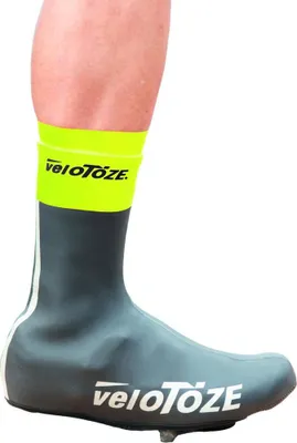 Image de Velotoze : couvre-chaussures imperméables jaunes, taille unique - 2 paires, aérodynamiques...