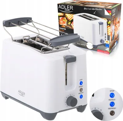 Zdjęcie produktu dla Toster Opiekacz Do Chleba Bułek Regulacja 1000W