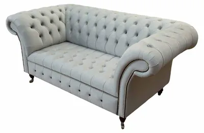 Zdjęcie produktu dla Kanapa Chesterfield, meble tapicerowane, dwuosobowa, szara, kanapy, sofy