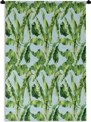 Produktbild von MuchoWow® Wandteppich Wandbehang Vintage - Blätter - Muster 90x135 cm Tapisserie Dekoration Wandtuch - Baumwolle - Wandskulptur