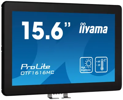 Produktbild von 15,6" PCAP Bezel Free 10P Touch, 1920x1080, UV-filter+AF+AG coating, DisplayPort, HDMI, VGA, 935cd/m² (with touch), Wide Temp range (-2060°C), Brightness, Temp and Proximiti sensor, Active Cooling, Through Glass (Gloves) mode, External Power Adapter, USB