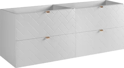 Immagine prodotto di Mobile da bagno, bianco con maniglia dorata, 160 x 57 x 46 cm
