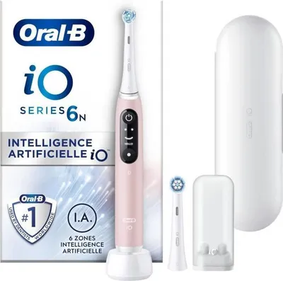 Immagine prodotto di Spazzolino elettrico, Oral-B iO6n Series, Pink Sand, tecnologia avanzata, rimozione della placca