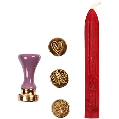 Produktbild von Creativ Company Siegelset, Herz, Kleeblatt, Schmetterling, D 18 mm, 1 Set