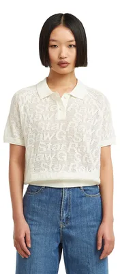 Obrázok produktu pre G-STAR RAW, pletený polokošeľa Pointelle, svetlá farba, dámsky model
