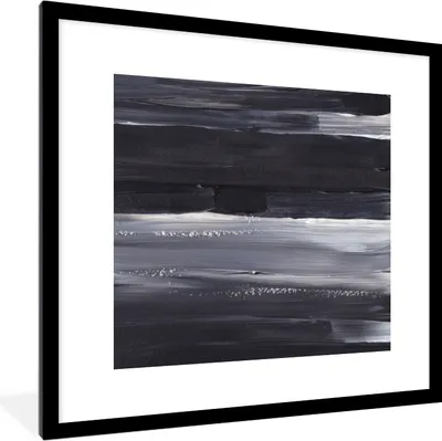 Produktbild von MuchoWow® Gerahmtes Poster Farbe - Abstrakt - Schwarz 40x40 cm - Poster mit Schwarzem Bilderrahmen Wandposter Rahmen Foto Bilder - Poster - Plakat im Rahmen