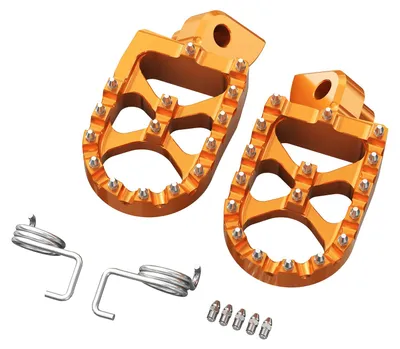 Imagen del producto de Reposapiés para motocicleta, diseño antideslizante, construcción duradera, color naranja