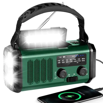 Produktbild von Kurbelradio mit 20000mAh Akku Wiederaufladbare, Tragbar Solar Radio Dynamo Radio mit AM/FM, Power Bank,LED Camping Licht,SOS-Alarm,Kompass