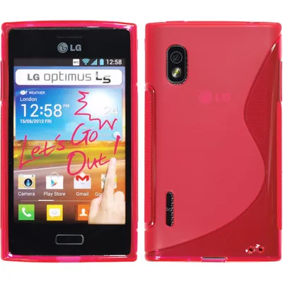 Produktbild von PhoneNatic Case kompatibel mit LG Optimus L5 - pink Silikon Hülle S-Style + 2 Schutzfolien