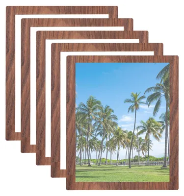 5 selbstklebende Magnetrahmen A5, Walnuss, 23,8x17,7 cm