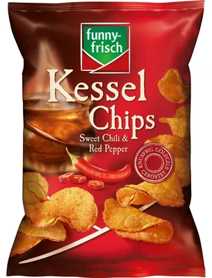 Obrázek produktu pro funny frisch Kessel Chips Sweet Chilli und Red Pepper vegan 120g
