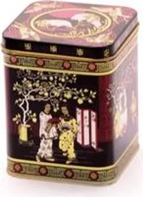 Produktbild von Dose "Black Jap" 250 g eckig, Scharnierdeckel 11,1 x 8,7 x 8,7 cm