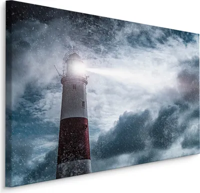 Produktbild von Fabelhafte Canvas LEINWAND BILDER 120x80 cm XXL Kunstdruck Meer Landschaft Leuchtturm