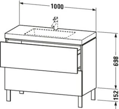 Produktbild von Duravit LC6938N5555 LC cb bs 1000x480x698 Ei Marmoriert