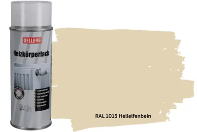 Produktbild von OELLERS Heizkörperlack bewährt Spray RAL 1015 Hellelfenbein – 400 ml Sprühlack glänzend | Hitzebeständig & strapazierbar | Hochdeckende Sprühfarbe