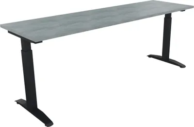 Produktbild von Schreibtisch Kufe Einzels. Quadrat B2000xT600xH650-850 an/Beton hell