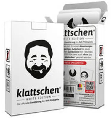 Produktbild von DENKRIESEN - klattschen® - WHITE EDITION - Die offizielle Erweiterung des Kult-Trinkspiels