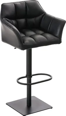 Produktbild von TPFLiving Barhocker Damaskus Gestell Schwarz Kunstleder Schwarz