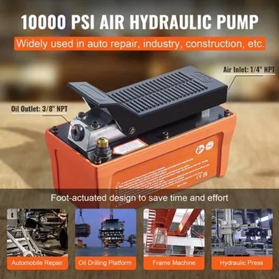 Productafbeelding van Luchthydraulische Pomp Voetbediend - 10.000 PSI - Voor Carrosserieframes