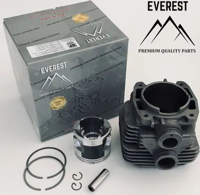 A product shot of a chainsaw cylinder kit with its packaging.
