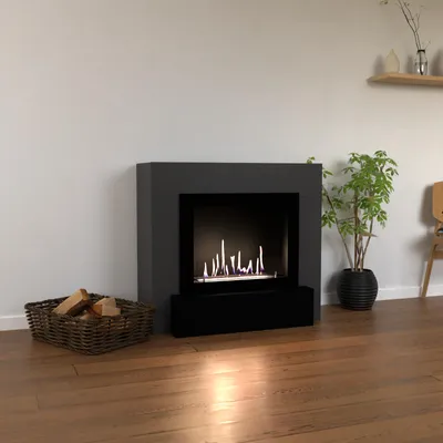 Produktbild von GLOW FIRE Ethanol Kamin 'Odda' | Ethanolofen in Grau mit 3 Std. Brenndauer und 2 KW Heizleistung | BxHxT: 99x90x45 cm