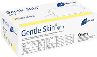 Zdjęcie produktu dla Meditrade® 1221GRIP-XS Meditrade® unisex Einmalhandschuhe Gentle Skin® grip beige Größe XS, 100 St.