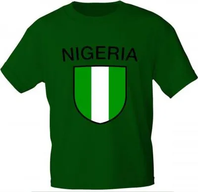 Produktbild von T-Shirt mit Print Fahne Flagge Nigeria 76421 dunkelgrün Gr. S-3XL Größe - S