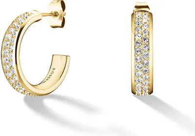 Image de Brillantes boucles d'oreilles dorées avec zircon JECHG-J928