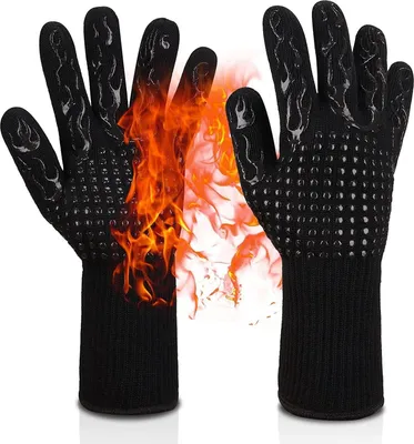 Produktbild von Grillhandschuhe, 800°C Hitzebeständig, 1 Paar, Silikon, Atmungsaktiv