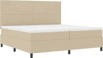 Produktbild von vidaXL Boxspringbett Hellgrau und Weiß 200 x 200 cm Cordstoff