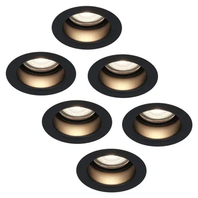 Image de HOFTRONIC - Spot LED encastrable Mari 4W 345lm GU10 4000K IP65 Noir 6 pièces