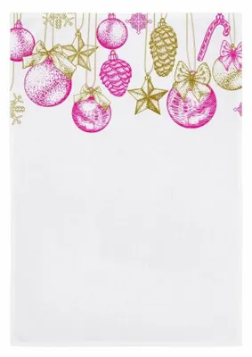 Produktbild von Geschirrtuch "Weihnachtsschmuck" Gold & Pink