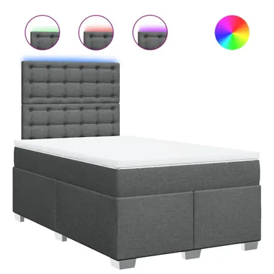Produktbild von vidaXL Boxspringbett mit Matratze Dunkelgrau 120x190 cm Stoff