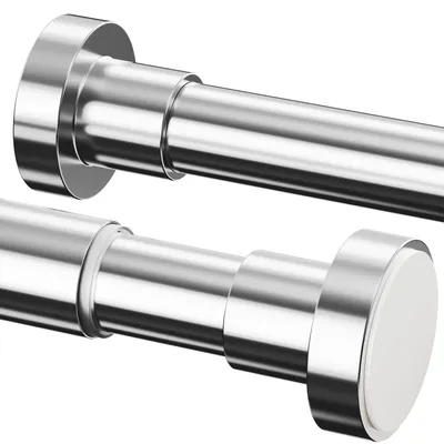 Imagen del producto de Barra de ducha sin necesidad de taladrar, ajustable de 62 a 85 cm, color gris claro, para baño