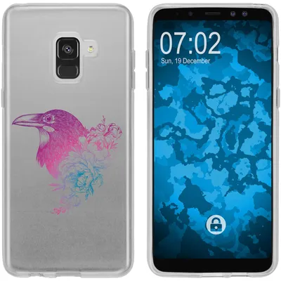 Produktbild von PhoneNatic Case kompatibel mit Samsung Galaxy A8 (2018) EU Version Silikon-Hülle Floral Rabe M4-6