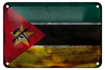 Produktbild von Blechschild Flagge Mosambik 18x12cm Flag Mozambique Rost Dekoration