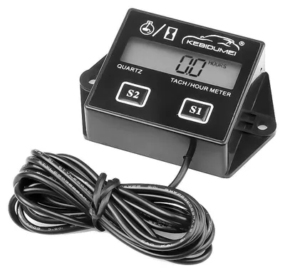 Image de Compteur de tours numérique, écran LCD, compteur d'heures de fonctionnement, couleur noire