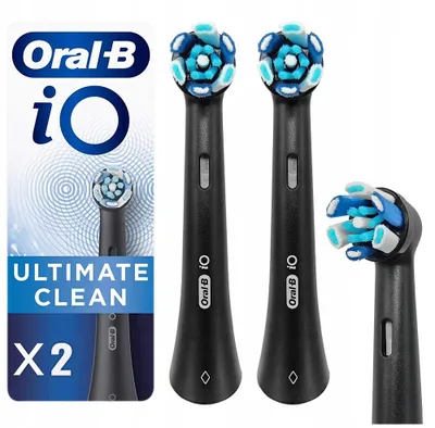 Produktbild von Original Oral-B iO Black Ultimate Clean Ersatzbürstenkopf, Schwarz, 2 Stück