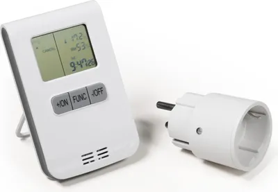 Produktbild von Funk-Thermostat Set McPower "Comfort" IP20, max. 70m, max. 2300W, Funk-Thermoschalter + Funk-Steckdose zum schalten von elektrischen Heizungen, Klimaanlagen, Ventilatoren