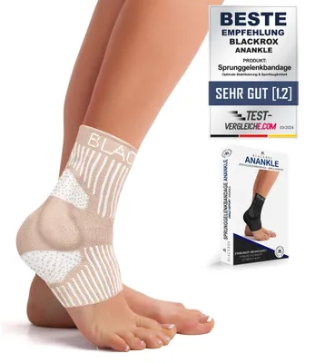 Produktbild von BLACKROX Sprunggelenkbandage [Vergleichssieger 2024] Für Damen & Herren | Bandage für das Fußgelenk | Perfekt für Sport, Fußball, Joggen, Skin, Gr. M