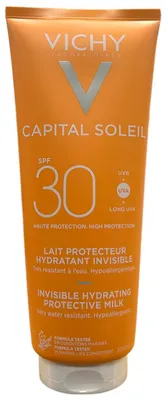 Produktbild von Vichy 3337871321826, Sunscreen milk, Gesicht & Körper, 300 ml, Röhre, Feuchtigkeitsspendend, Schutz, Empflindliche Haut
