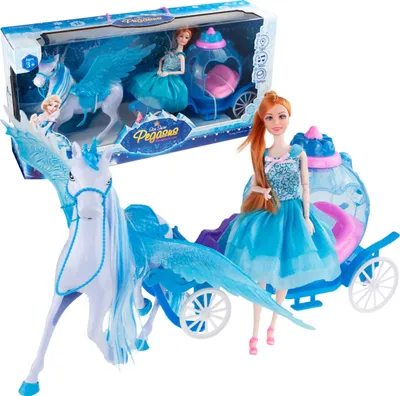 Productafbeelding van Tg77482 Poppenwagen met eenhoornmotief en pop, "IJskastelen"-thema