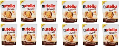 Produktbild von 12x Ferrero Nutella Biscuits Mit Nutella gefüllte Kekse mit Haselnusscreme Beutel mit 304g cookies süßer Snack